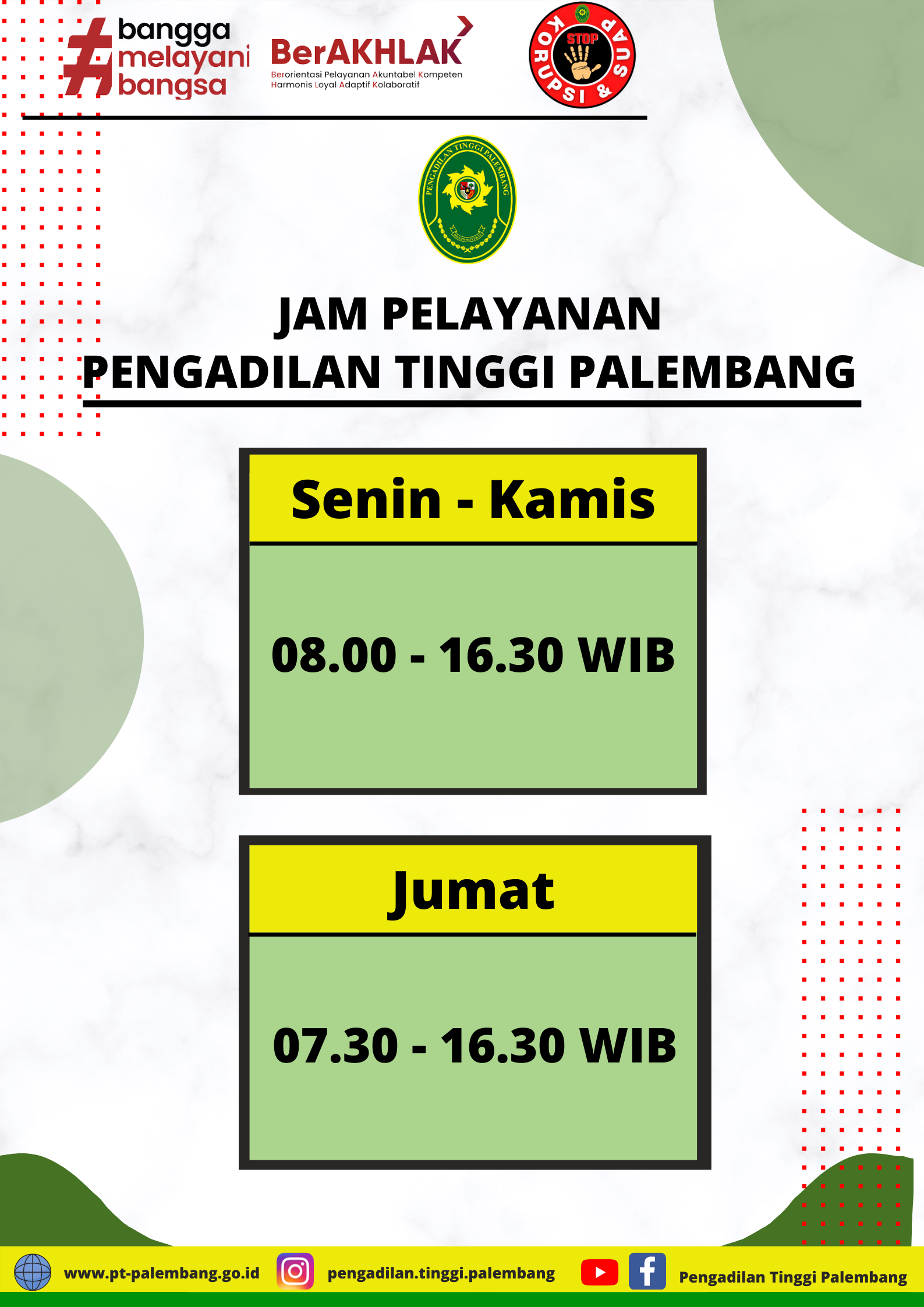 Jam Pelayanan PT Palembang